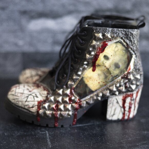 Michael Myers Zombie Peepshow Horror Boots - Size 8 - Bloody Horror Booties - Picture 6 of 13